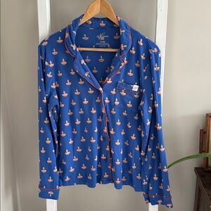 ARY + MAAN Adult Long Sleeve Button-Down Top – Blue Diya